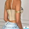 Corset Top de Encaje Estampado para Citas y Fiestas
