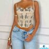 Corset Top de Encaje Estampado para Citas y Fiestas