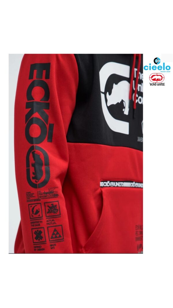 Sudadera Ecko Reciclada Camuflaje - Rojo y Negro