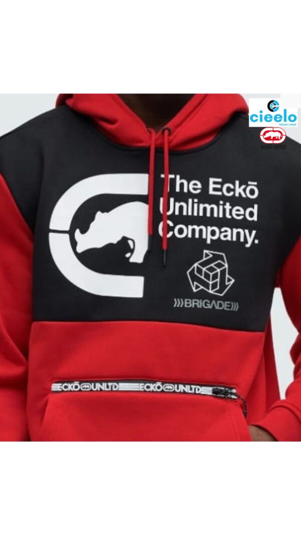 Sudadera Ecko Reciclada Camuflaje - Rojo y Negro
