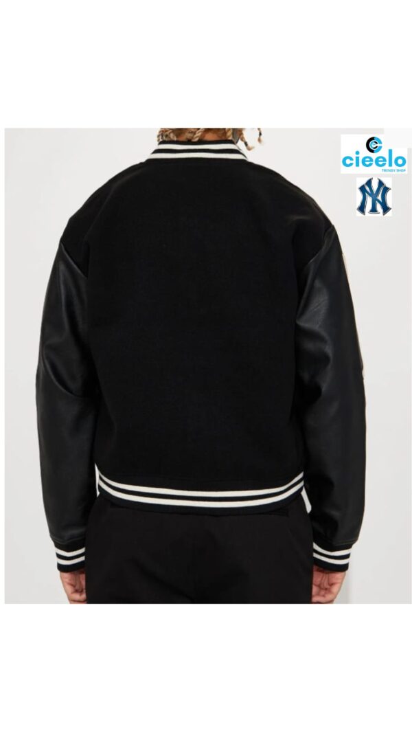 Bone Applique Varsity Bomber Jacket - Estilo Único