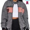 Chaqueta Bomber Lavada Estilo Los Ángeles