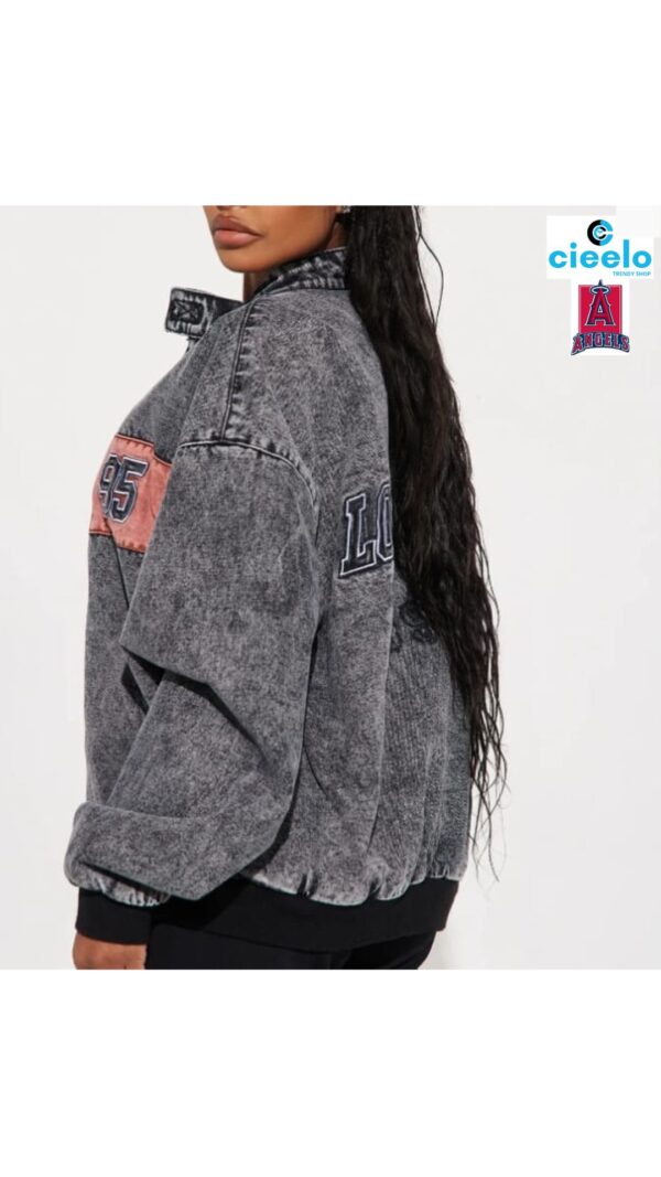 Chaqueta Bomber Lavada Estilo Los Ángeles