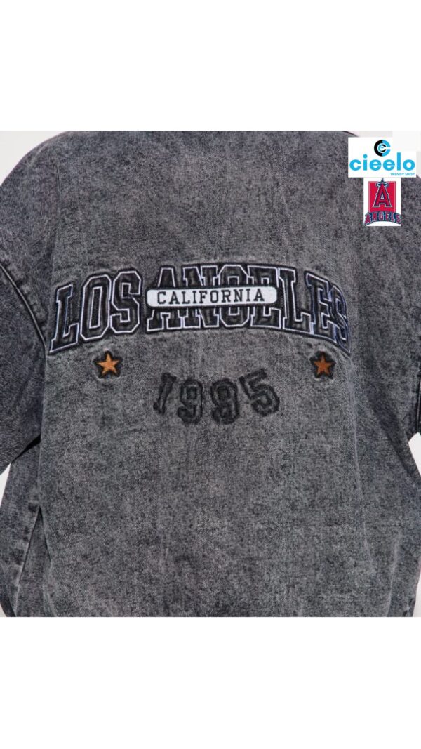 Chaqueta Bomber Lavada Estilo Los Ángeles
