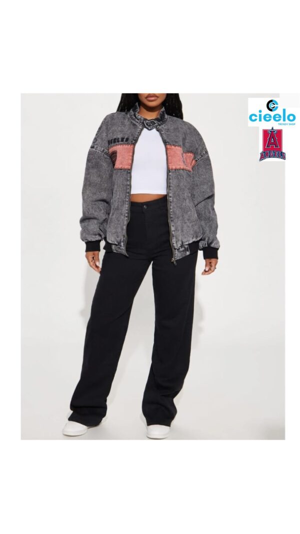 Chaqueta Bomber Lavada Estilo Los Ángeles
