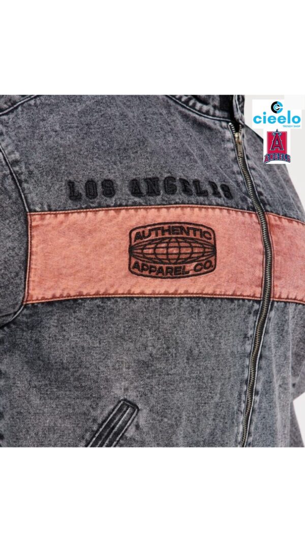 Chaqueta Bomber Lavada Estilo Los Ángeles