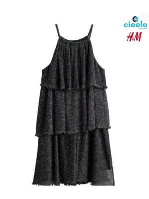 Vestido brillante escalonado para niñas. Elegancia y estilo