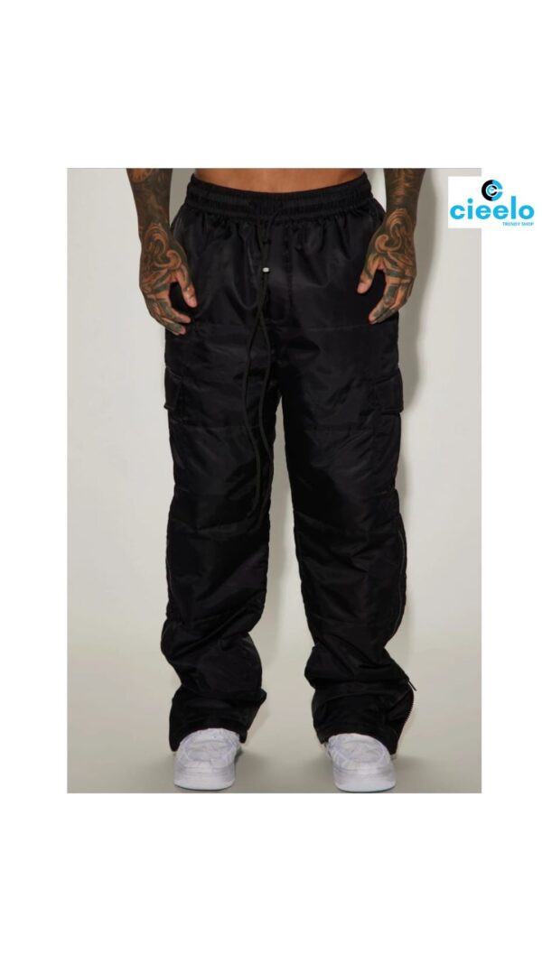 Ride With Me Baggy Padded Nylon Pants in Brown