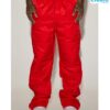Ride With Me Baggy Padded Nylon Pants in Brown