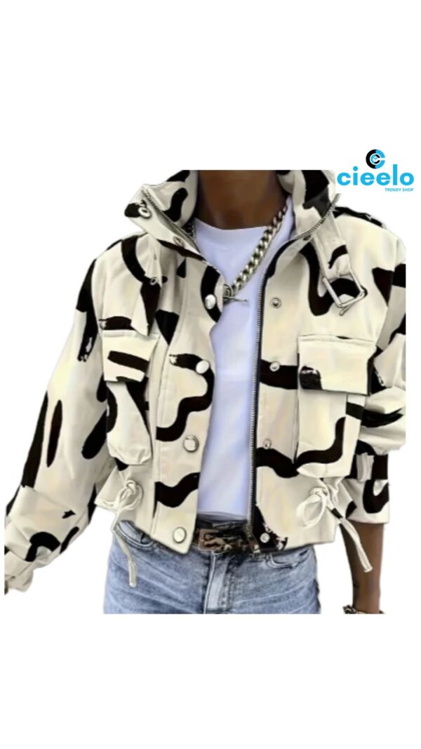 Chaqueta con Estampado Completo – Elegante y Ligera