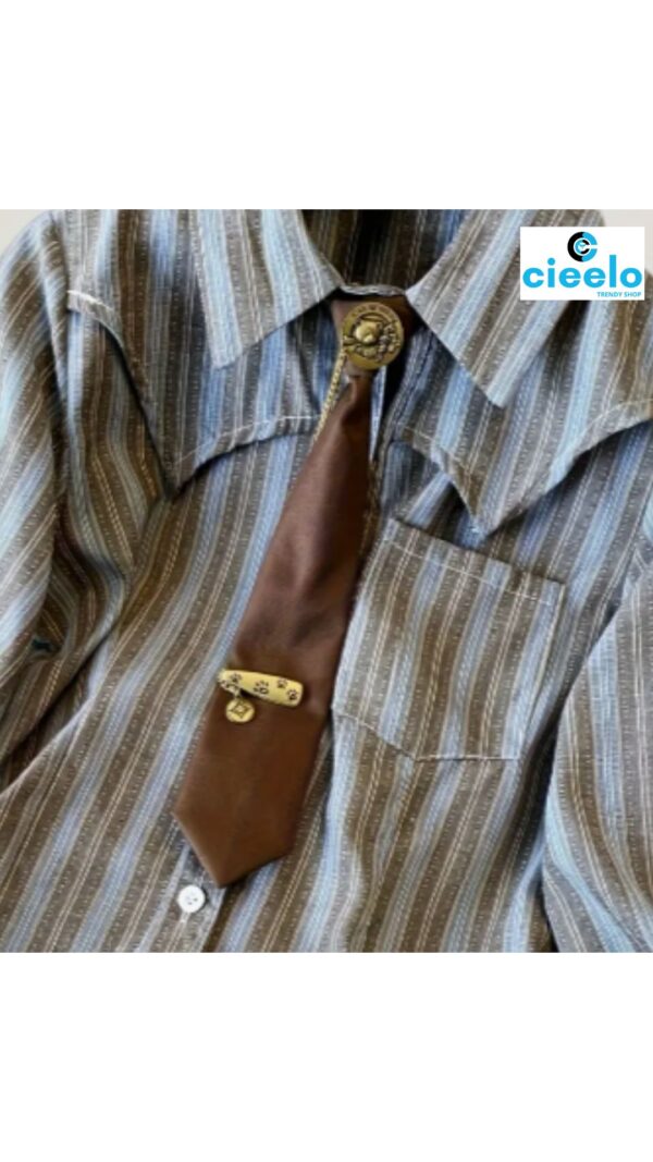 Túnica a Rayas con Cuello Polo y Botones Elegante