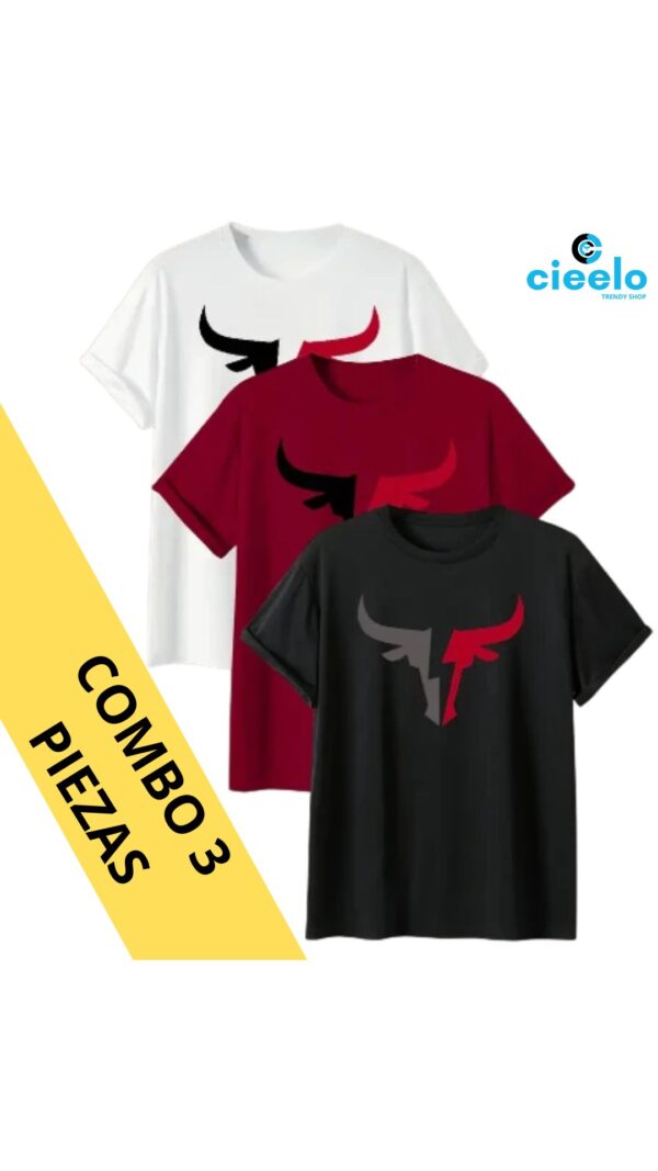 Pack de 3 Camisetas de Algodón para Hombre