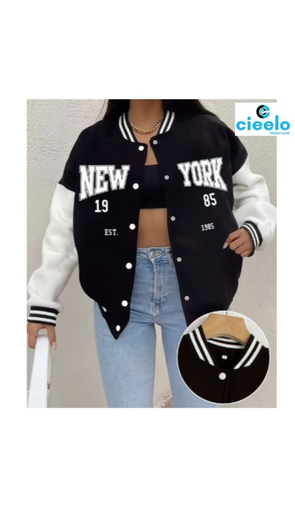 Chaqueta Varsity con Parche – Estilo chic y relajado