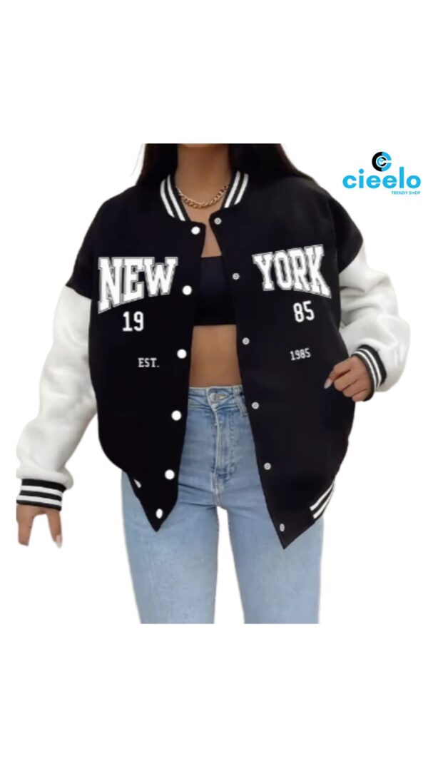 Chaqueta Varsity con Parche – Estilo chic y relajado