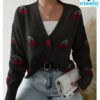 Cárdigan con cerezas – Estilo casual y dulce para el frío