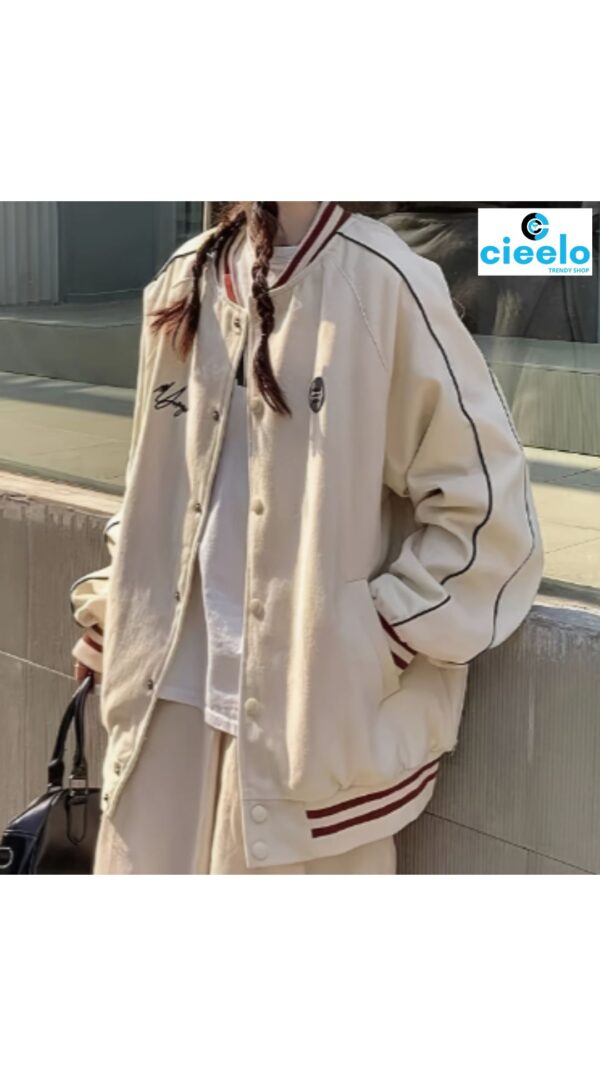 Chaqueta vintage béisbol mujer – Estilo y abrigo top