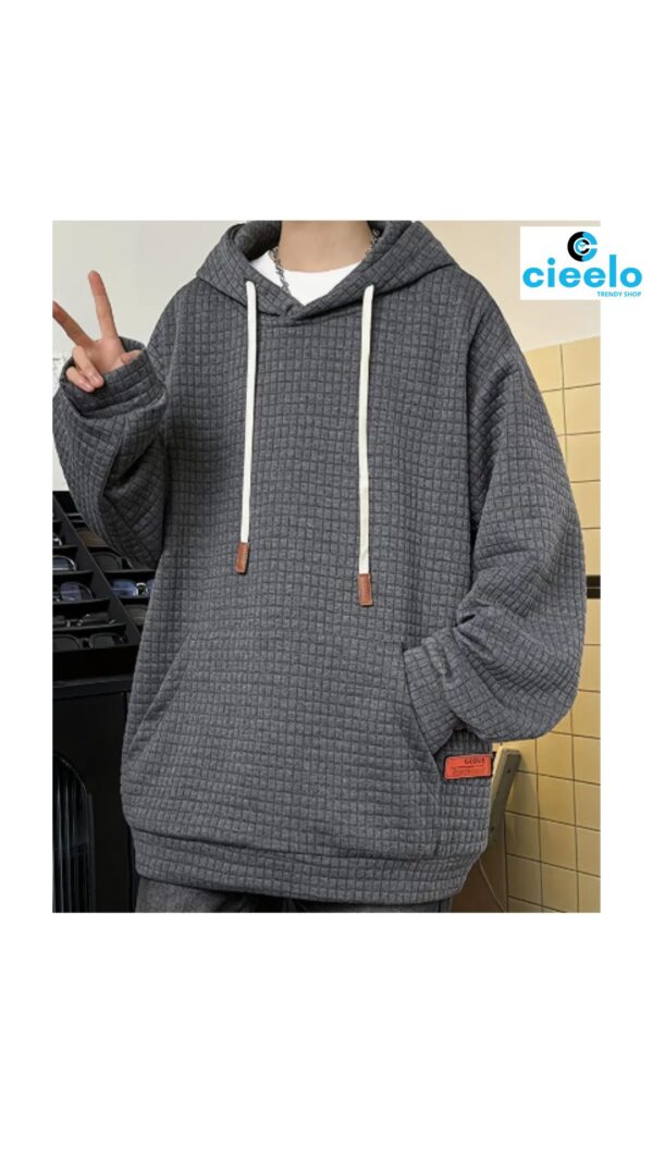 Sudadera Hombre Waffle – Casual, Holgada y con Capucha