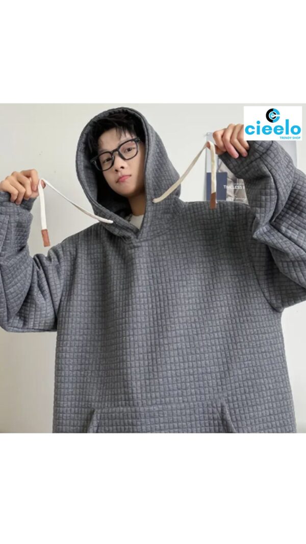 Sudadera Hombre Waffle – Casual, Holgada y con Capucha