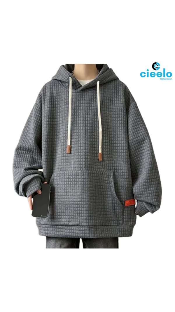 Sudadera Hombre Waffle – Casual, Holgada y con Capucha