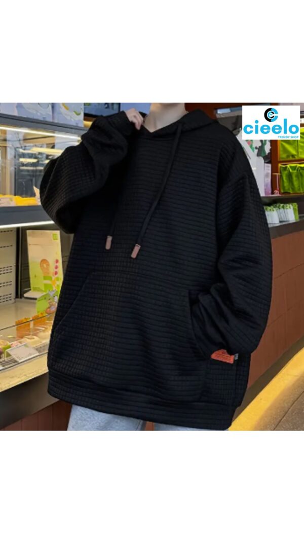 Sudadera Hombre Waffle – Casual, Holgada y con Capucha