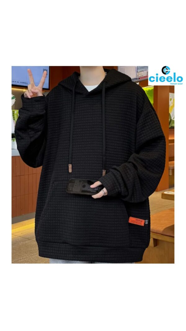 Sudadera Hombre Waffle – Casual, Holgada y con Capucha