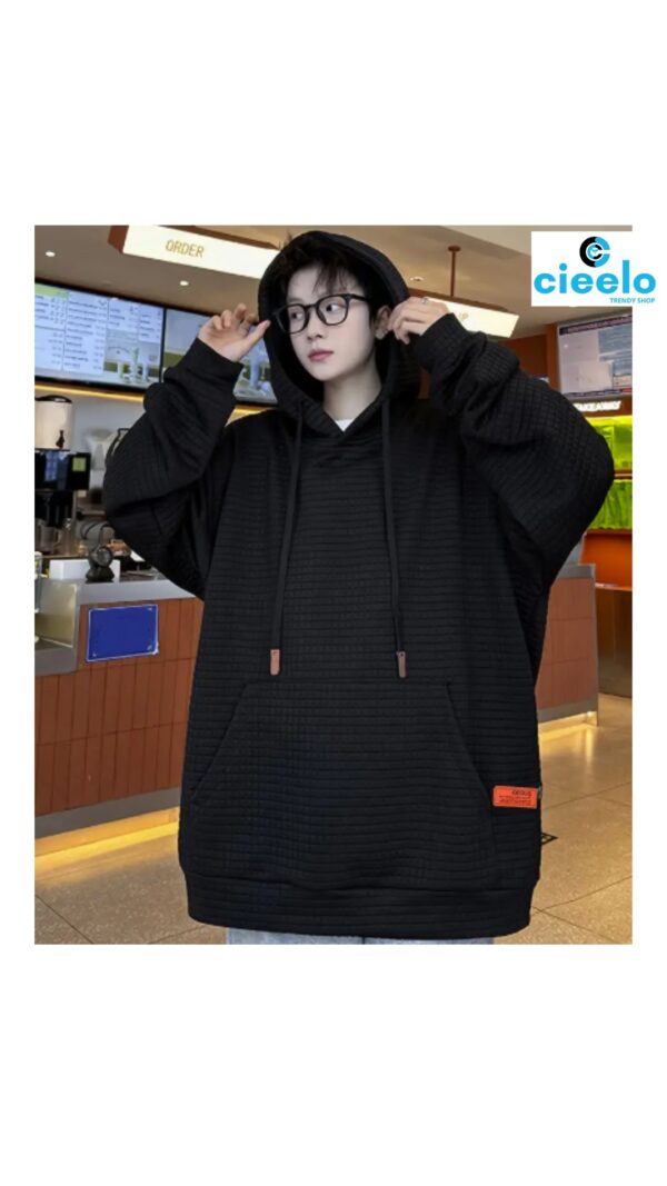 Sudadera Hombre Waffle – Casual, Holgada y con Capucha
