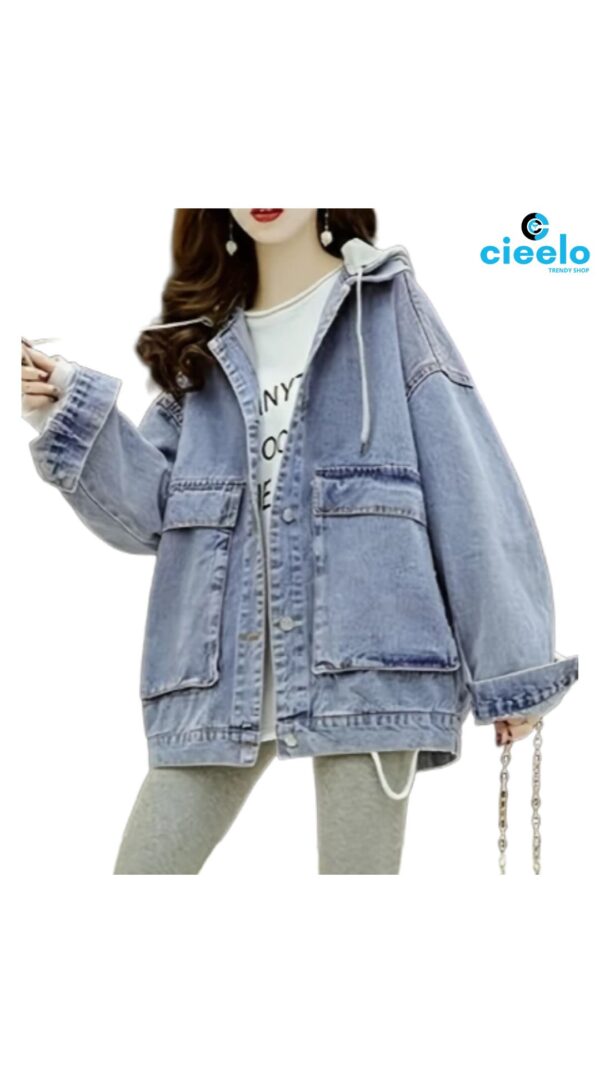 Chaqueta de mezclilla con capucha – Estilo vintage y cómodo