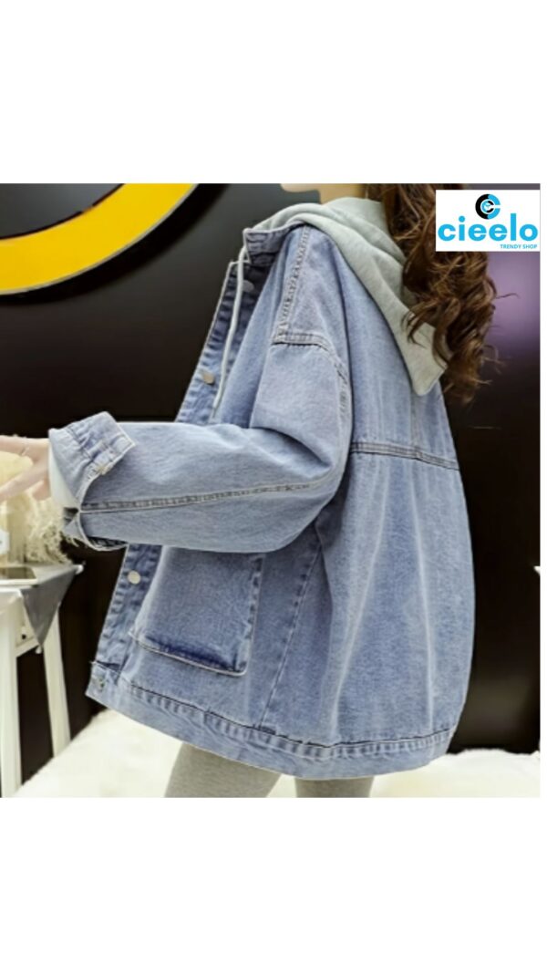 Chaqueta de mezclilla con capucha – Estilo vintage y cómodo