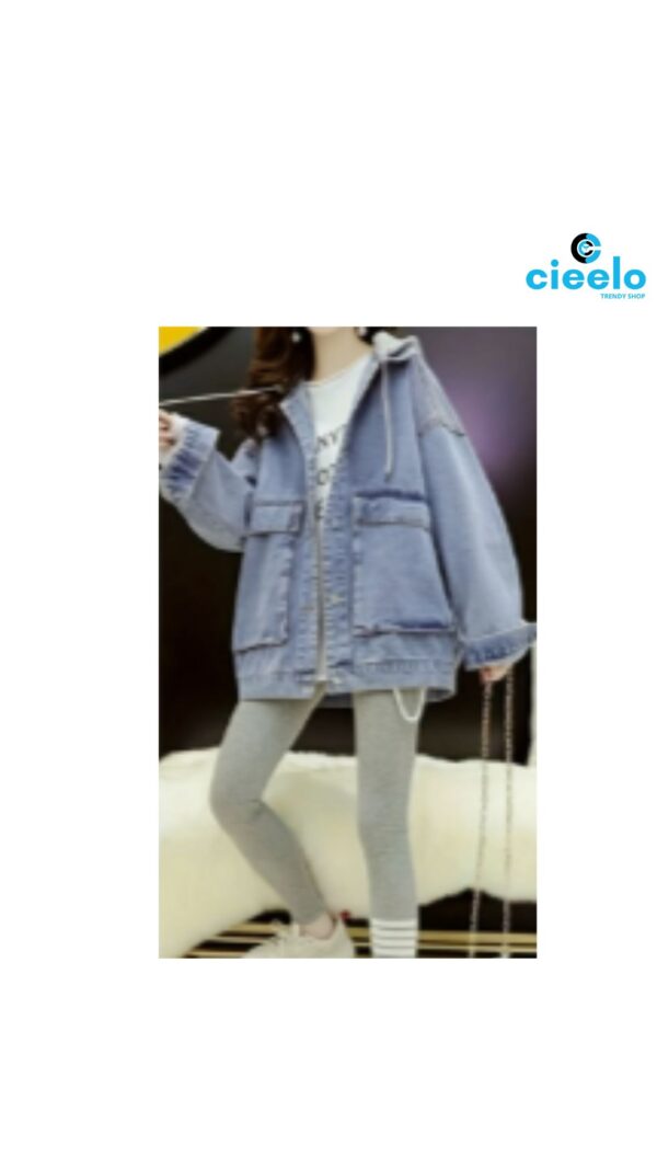 Chaqueta de mezclilla con capucha – Estilo vintage y cómodo