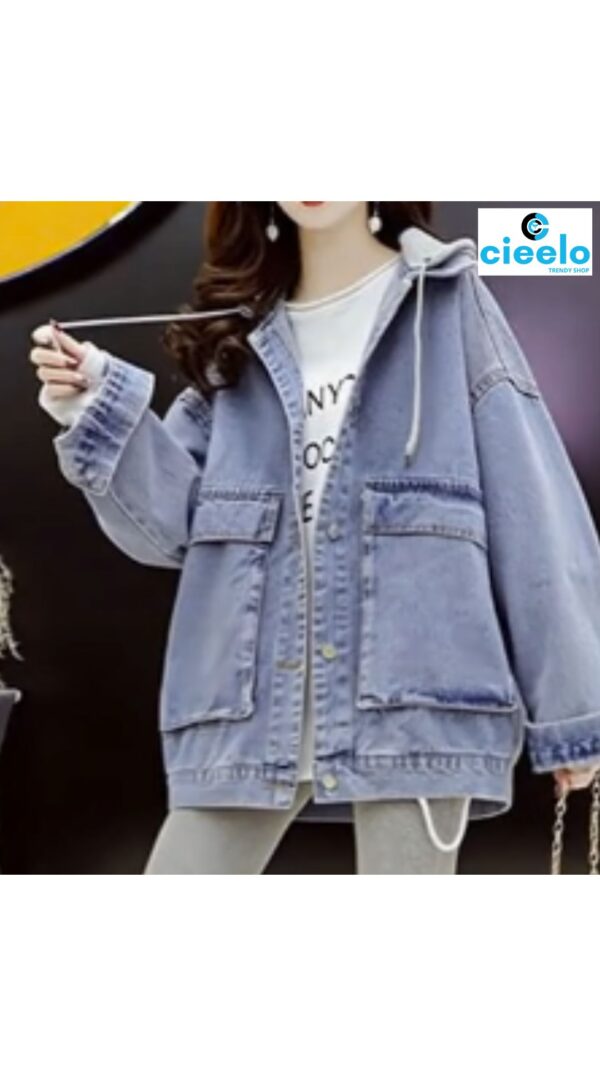 Chaqueta de mezclilla con capucha – Estilo vintage y cómodo