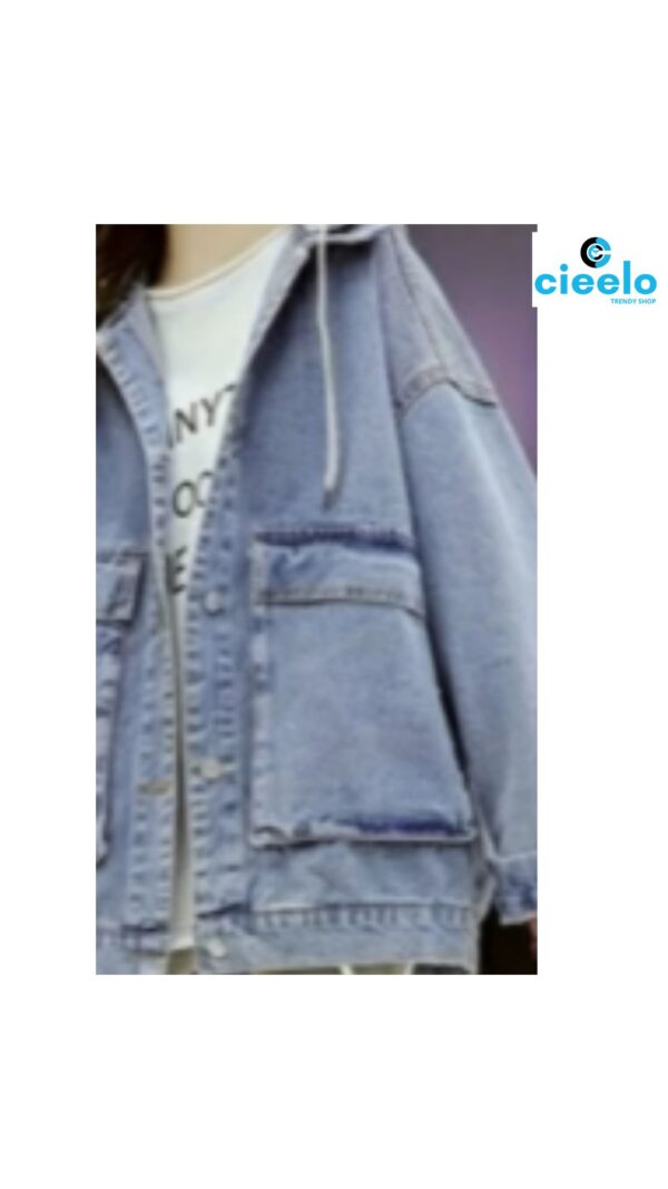 Chaqueta de mezclilla con capucha – Estilo vintage y cómodo