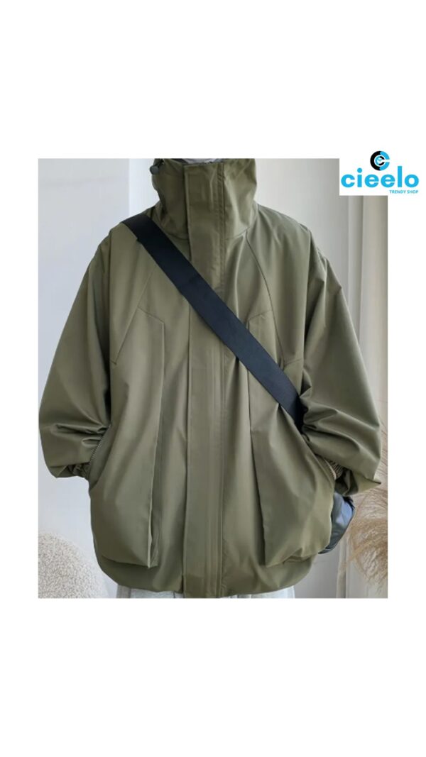 Chaqueta con capucha – Cortavientos casual en talla grande