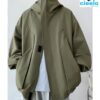 Chaqueta con capucha – Cortavientos casual en talla grande