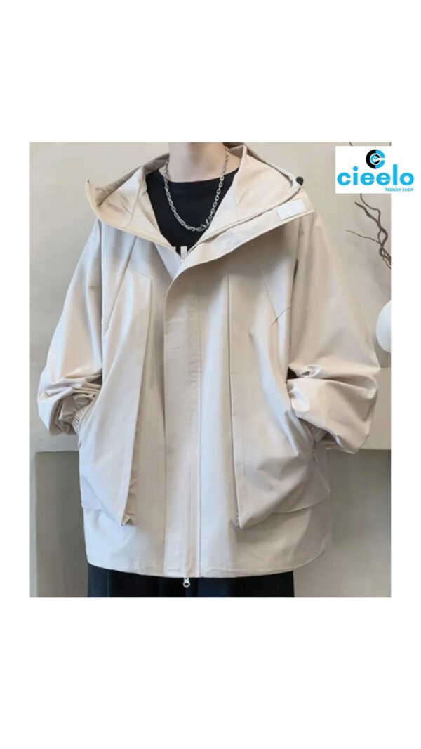 Chaqueta con capucha – Cortavientos casual en talla grande