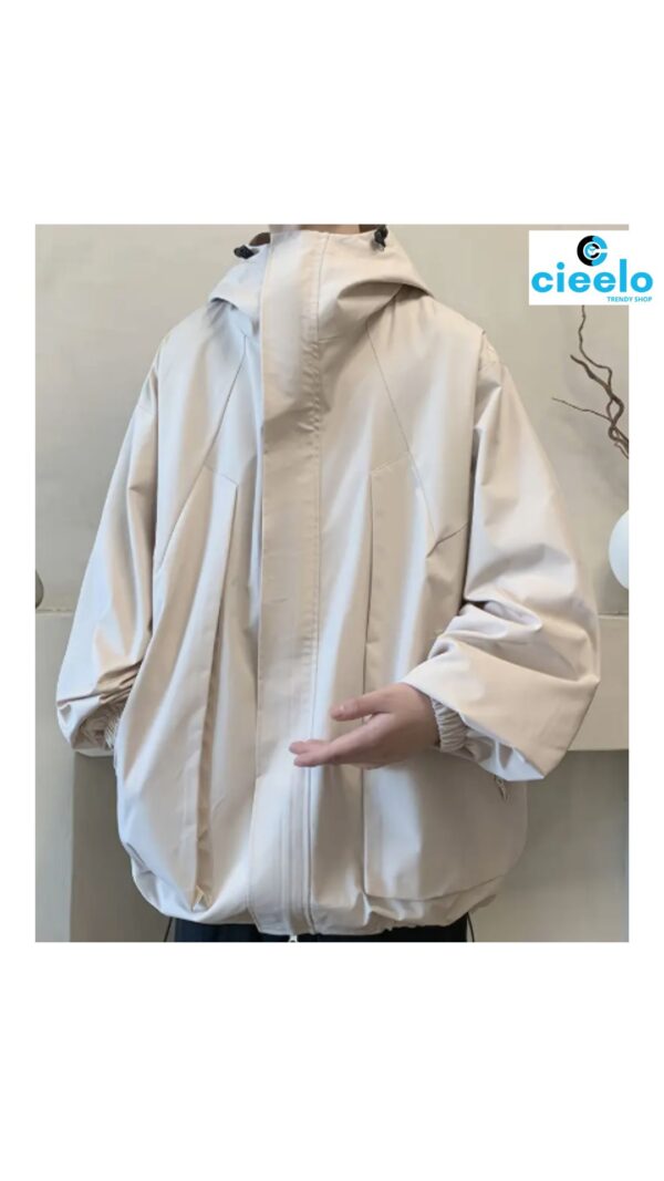 Chaqueta con capucha – Cortavientos casual en talla grande