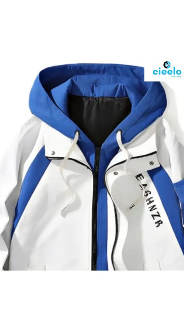 Chaqueta Preppy con Capucha y Cremallera para Hombre