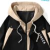 Chaqueta Preppy con Capucha y Cremallera para Hombre