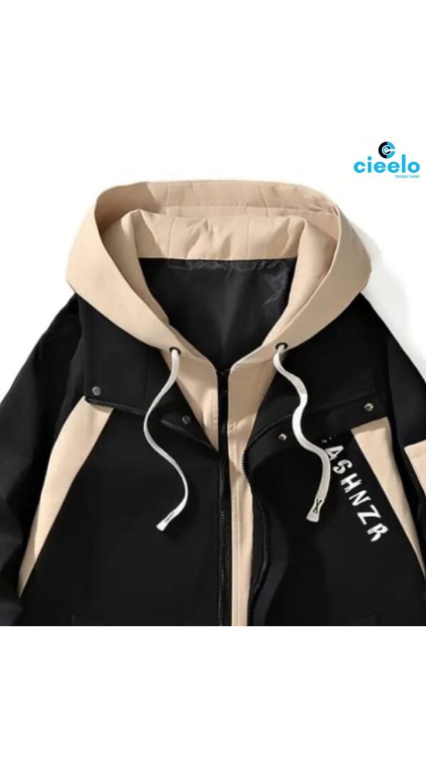 Chaqueta Preppy con Capucha y Cremallera para Hombre