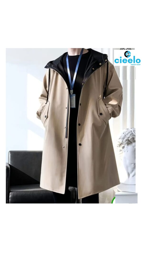 Abrigo Trench Beige con Capucha – Estilo y Protección para el Frío