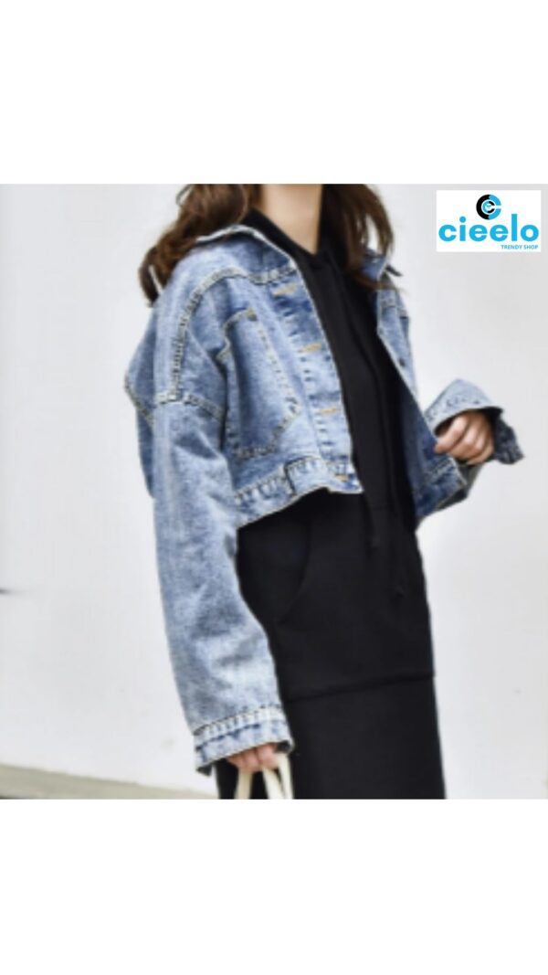 Chaqueta Casual de Mezclilla para   Mujer – Estilo Primavera/Otoño con Botones y Cierre Frontal