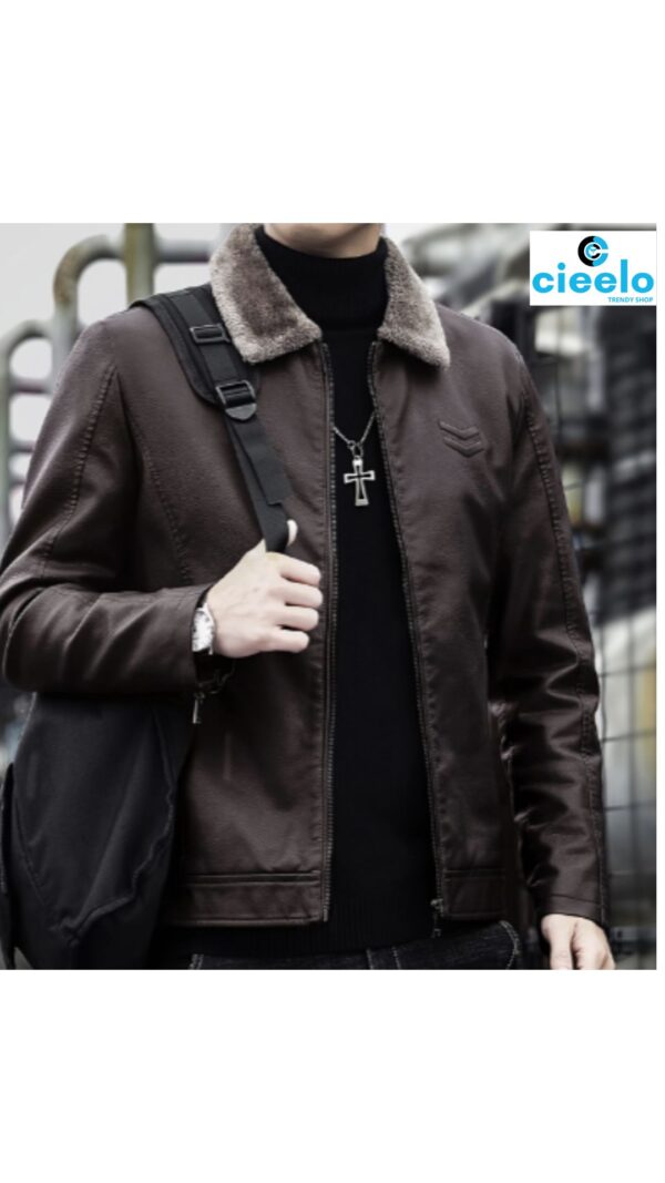Chaqueta de Motocicleta Estilo Coreano para Hombre – Forrada de Fleece, Perfecta para Actividades al Aire Libre