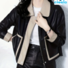 Chaqueta Bicolor Elegante para Mujer – Estilo Corto, Casual y Chic