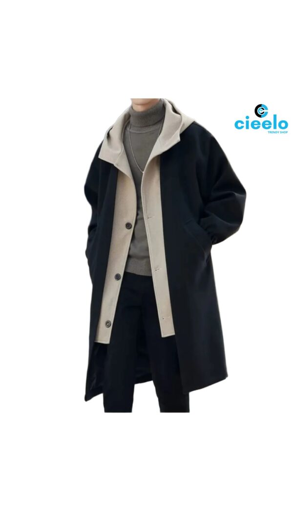 Abrigo de lana con capucha – Elegancia y calidez para invierno