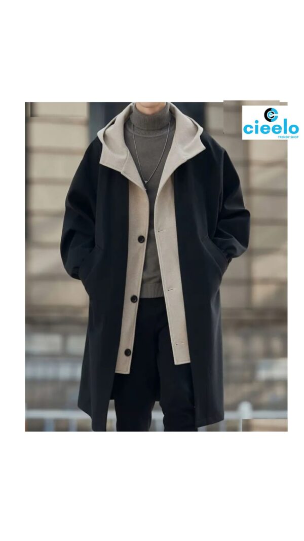 Abrigo de lana con capucha – Elegancia y calidez para invierno