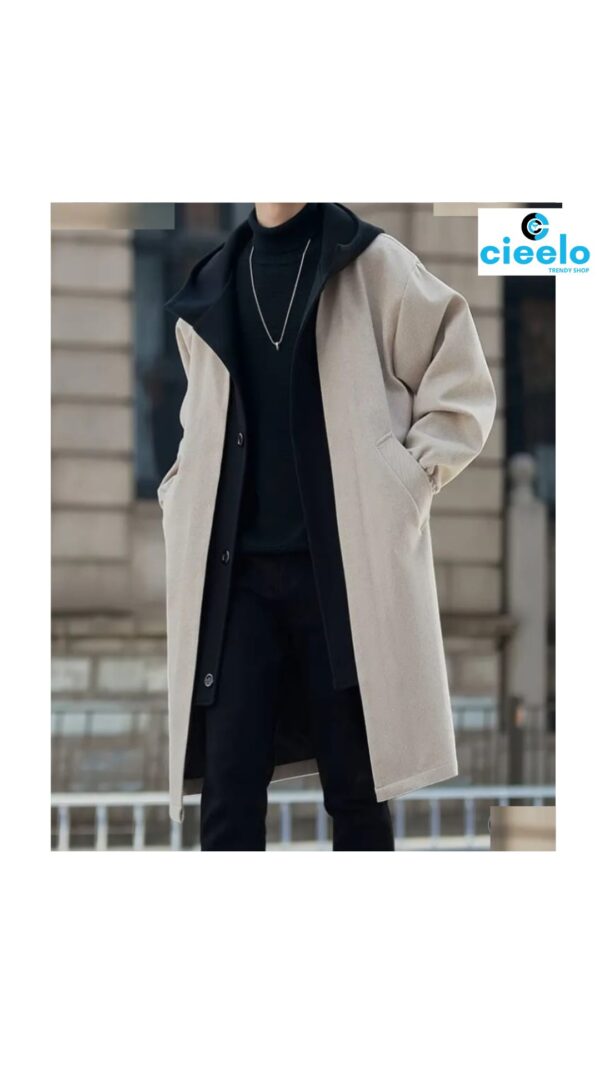 Abrigo de lana con capucha – Elegancia y calidez para invierno