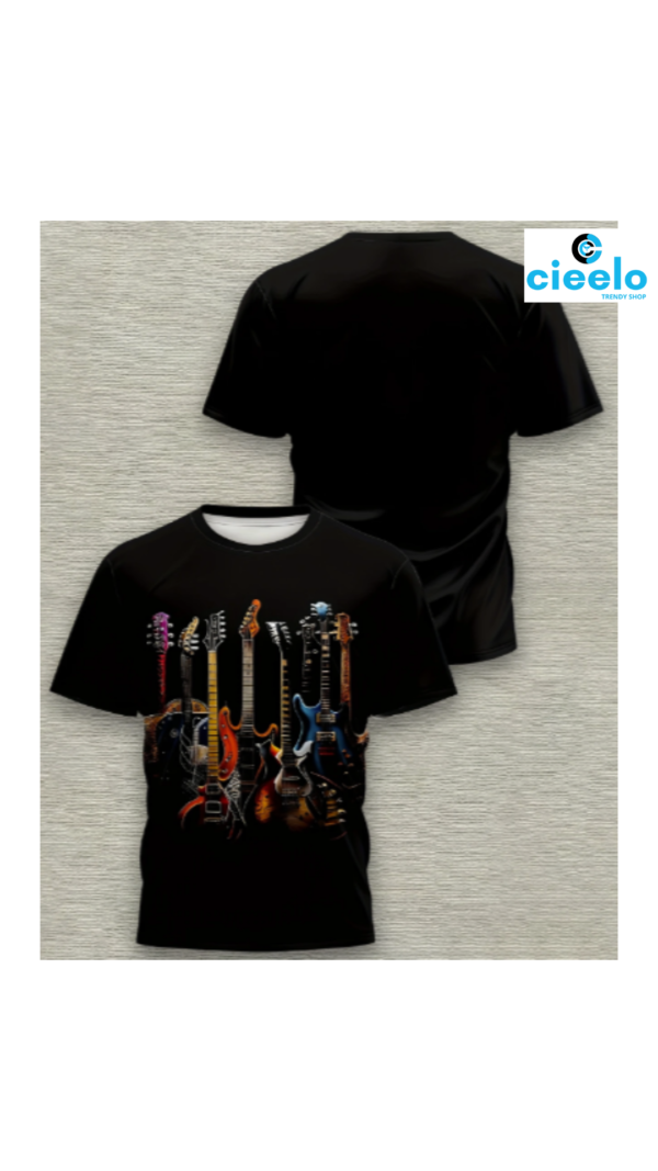 Camiseta Guitarras 3D – Estilo para amantes del rock