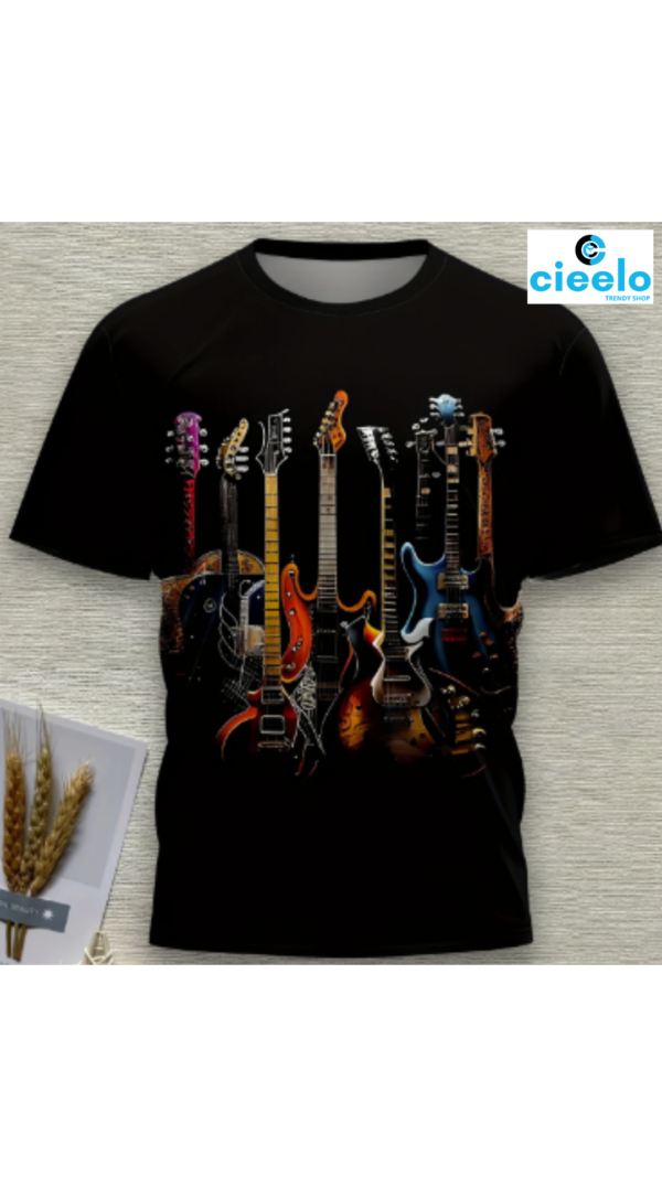 Camiseta Guitarras 3D – Estilo para amantes del rock