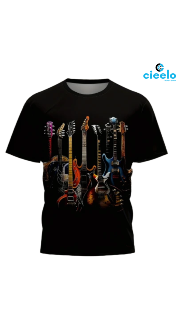 Camiseta Guitarras 3D – Estilo para amantes del rock