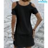 Vestido corto de encaje – Capas y hombros al descubierto