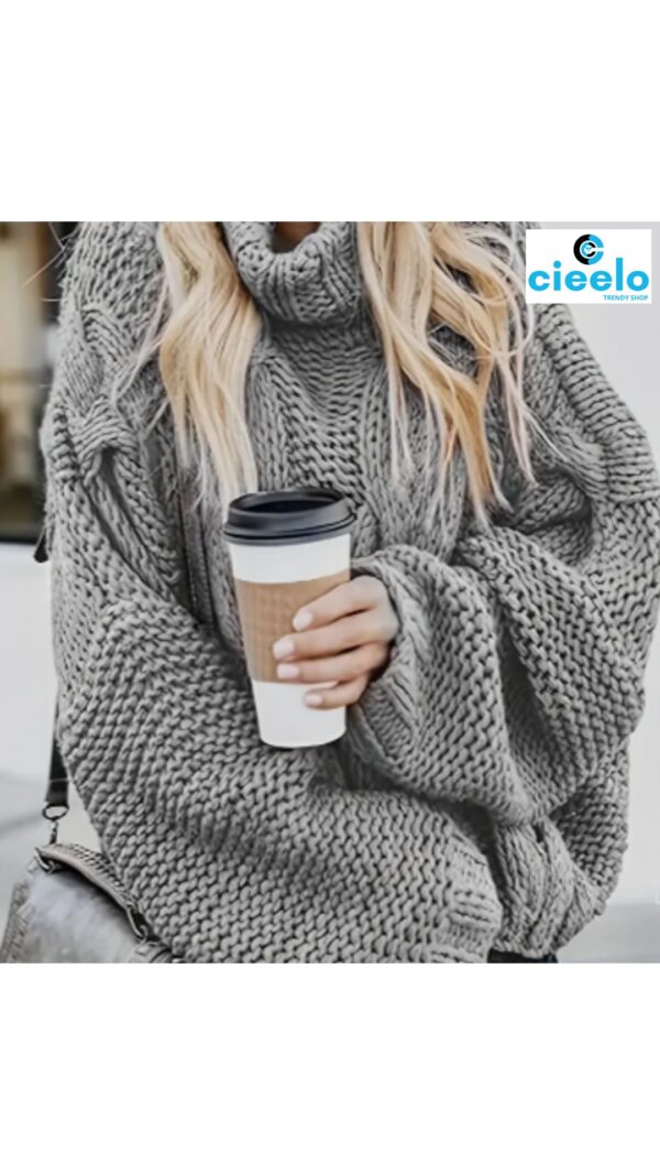 Suéter holgado de cuello alto – Básico con estilo comfy